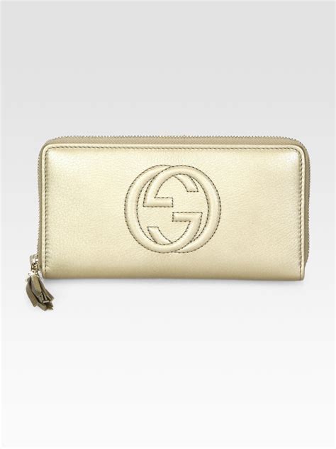 gucci wallet soho cellarius metallic|Soho metallic leather zip around wallet .